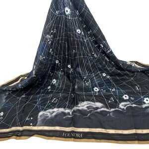 FOUNDRAE Limited Edition Star Map Silk Scarf 34" Square   Quiet Luxury Old Money
